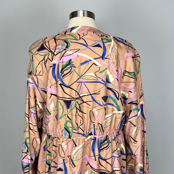 Open Edit Womens Long Sleeve Tiered Babydoll Dress Abstract Graphic Print size L - Picture 12 of 16